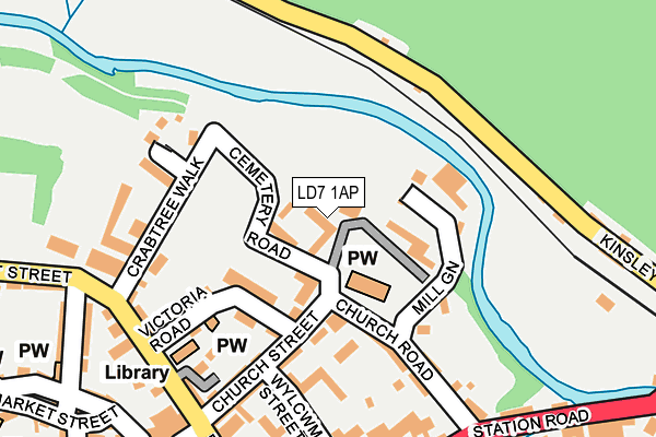 LD7 1AP map - OS OpenMap – Local (Ordnance Survey)