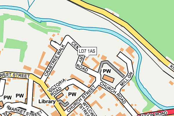 LD7 1AS map - OS OpenMap – Local (Ordnance Survey)