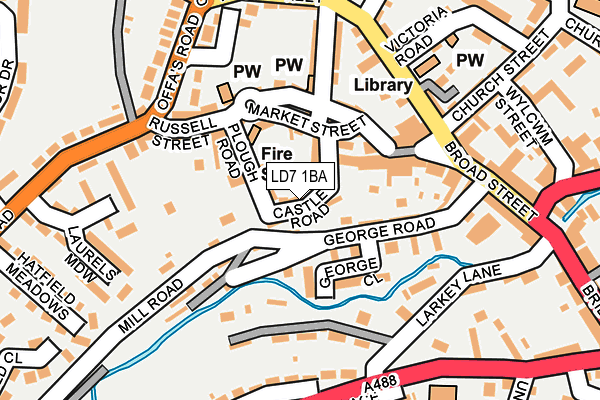 LD7 1BA map - OS OpenMap – Local (Ordnance Survey)
