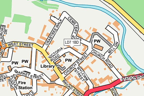 LD7 1BD map - OS OpenMap – Local (Ordnance Survey)