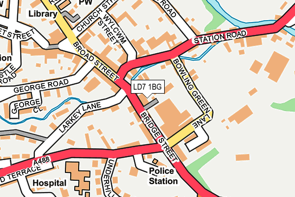 LD7 1BG map - OS OpenMap – Local (Ordnance Survey)
