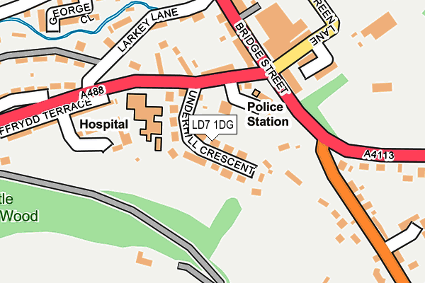 LD7 1DG map - OS OpenMap – Local (Ordnance Survey)