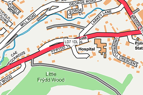 LD7 1DL map - OS OpenMap – Local (Ordnance Survey)