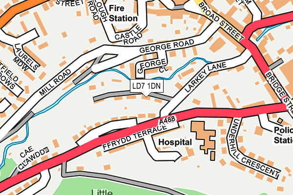 LD7 1DN map - OS OpenMap – Local (Ordnance Survey)