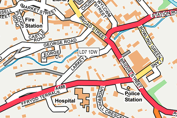 LD7 1DW map - OS OpenMap – Local (Ordnance Survey)