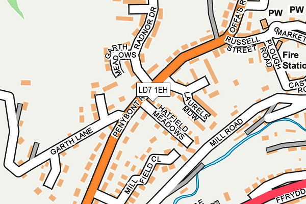 LD7 1EH map - OS OpenMap – Local (Ordnance Survey)