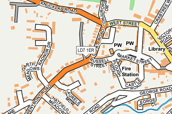 LD7 1ER map - OS OpenMap – Local (Ordnance Survey)