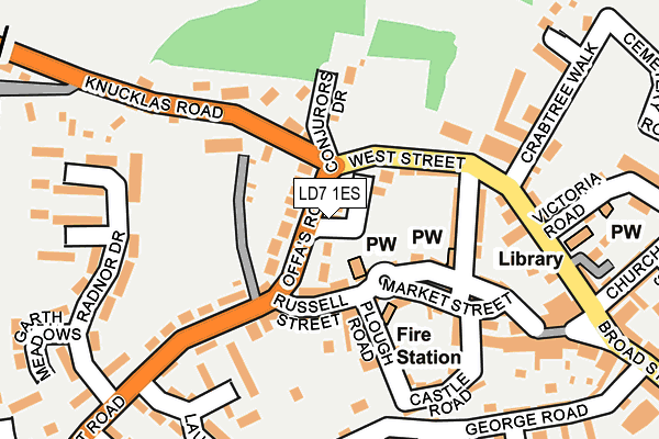 LD7 1ES map - OS OpenMap – Local (Ordnance Survey)