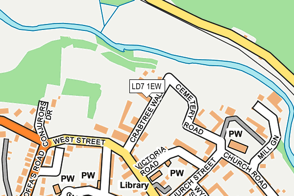 LD7 1EW map - OS OpenMap – Local (Ordnance Survey)