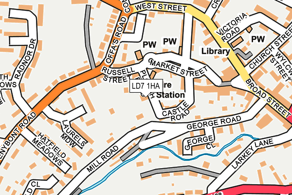 LD7 1HA map - OS OpenMap – Local (Ordnance Survey)