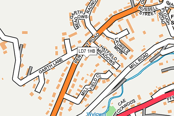 LD7 1HB map - OS OpenMap – Local (Ordnance Survey)