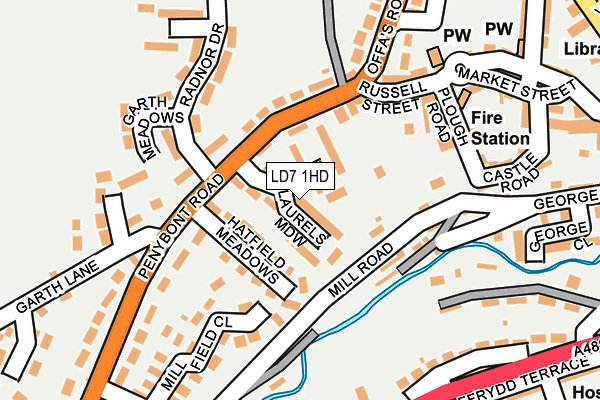 LD7 1HD map - OS OpenMap – Local (Ordnance Survey)