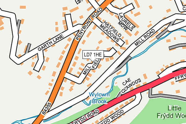 LD7 1HE map - OS OpenMap – Local (Ordnance Survey)