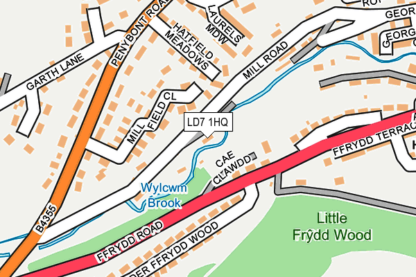 LD7 1HQ map - OS OpenMap – Local (Ordnance Survey)