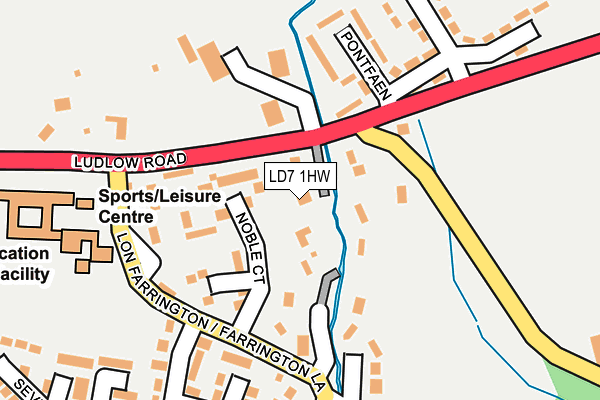 LD7 1HW map - OS OpenMap – Local (Ordnance Survey)