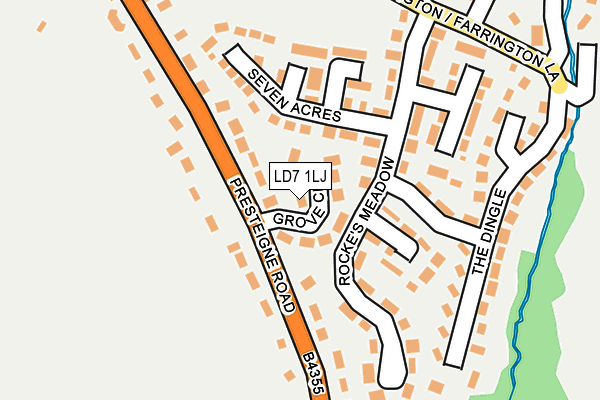 LD7 1LJ map - OS OpenMap – Local (Ordnance Survey)