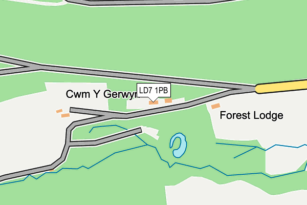 LD7 1PB map - OS OpenMap – Local (Ordnance Survey)