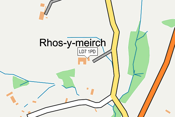 LD7 1PD map - OS OpenMap – Local (Ordnance Survey)