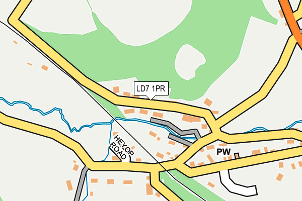 LD7 1PR map - OS OpenMap – Local (Ordnance Survey)