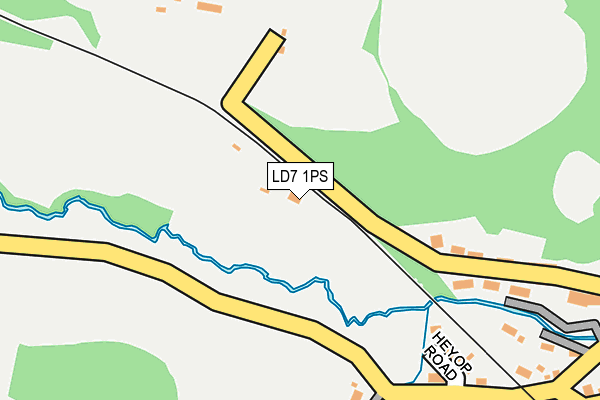 LD7 1PS map - OS OpenMap – Local (Ordnance Survey)