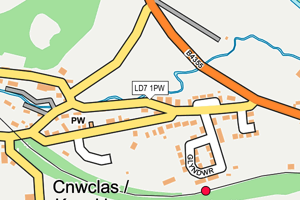 LD7 1PW map - OS OpenMap – Local (Ordnance Survey)