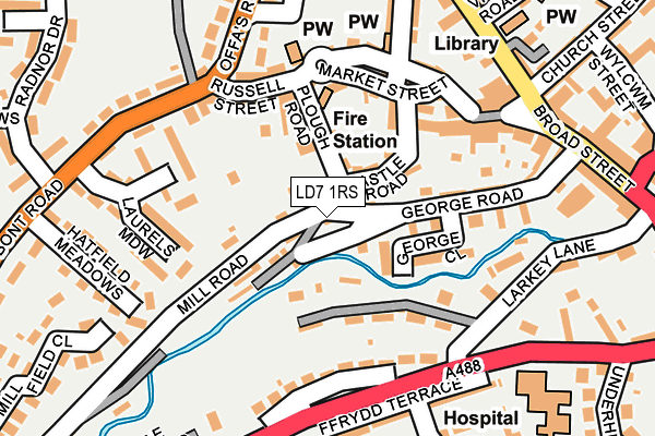 LD7 1RS map - OS OpenMap – Local (Ordnance Survey)