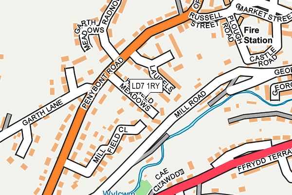 LD7 1RY map - OS OpenMap – Local (Ordnance Survey)