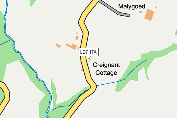 LD7 1TA map - OS OpenMap – Local (Ordnance Survey)
