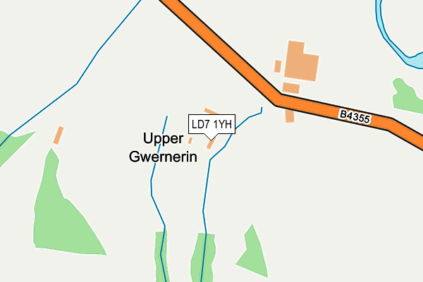 LD7 1YH map - OS OpenMap – Local (Ordnance Survey)