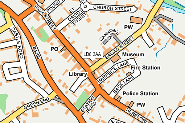 LD8 2AA map - OS OpenMap – Local (Ordnance Survey)
