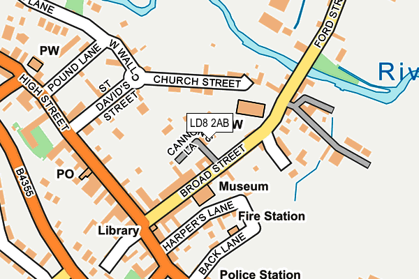 LD8 2AB map - OS OpenMap – Local (Ordnance Survey)