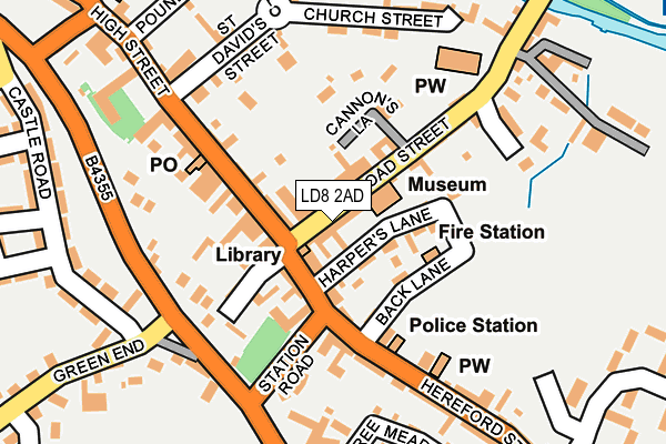 LD8 2AD map - OS OpenMap – Local (Ordnance Survey)