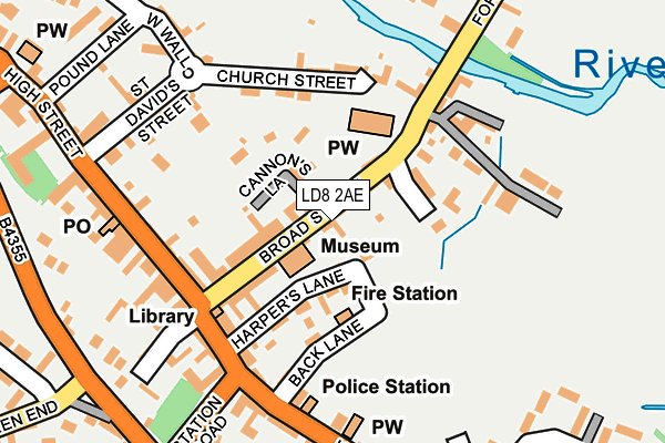 LD8 2AE map - OS OpenMap – Local (Ordnance Survey)