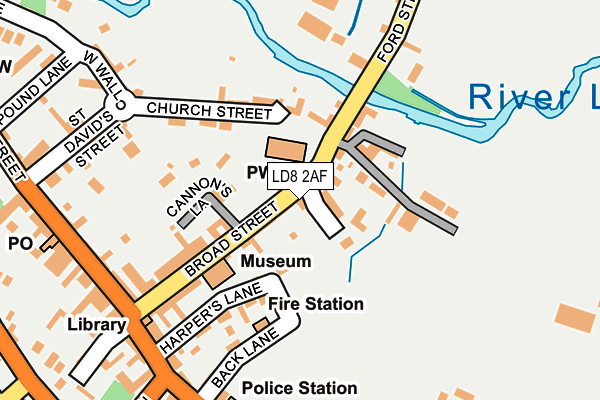 LD8 2AF map - OS OpenMap – Local (Ordnance Survey)