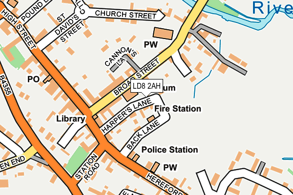 LD8 2AH map - OS OpenMap – Local (Ordnance Survey)