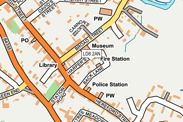 LD8 2AN map - OS OpenMap – Local (Ordnance Survey)