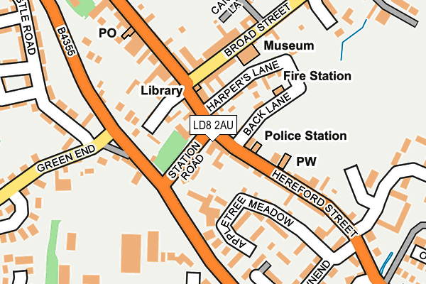 LD8 2AU map - OS OpenMap – Local (Ordnance Survey)