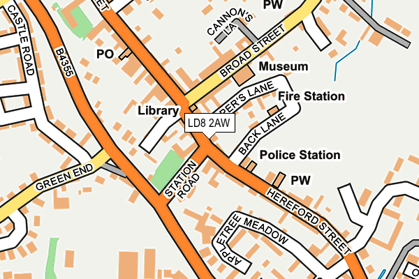 LD8 2AW map - OS OpenMap – Local (Ordnance Survey)