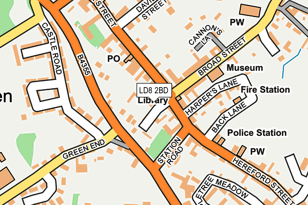 LD8 2BD map - OS OpenMap – Local (Ordnance Survey)