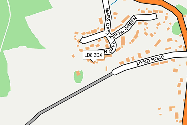 LD8 2DX map - OS OpenMap – Local (Ordnance Survey)