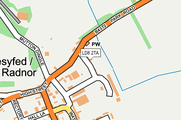 LD8 2TA map - OS OpenMap – Local (Ordnance Survey)
