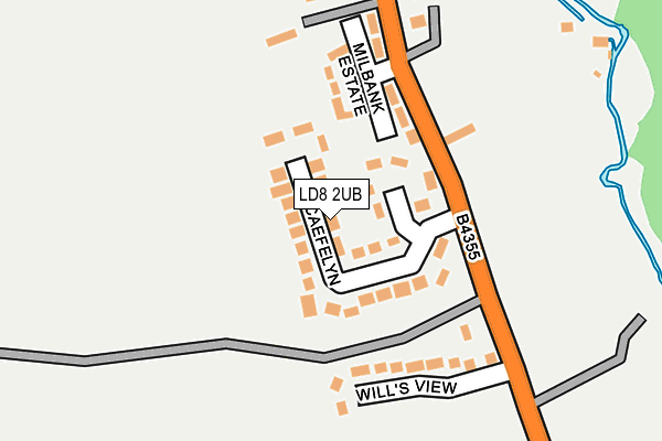 LD8 2UB map - OS OpenMap – Local (Ordnance Survey)