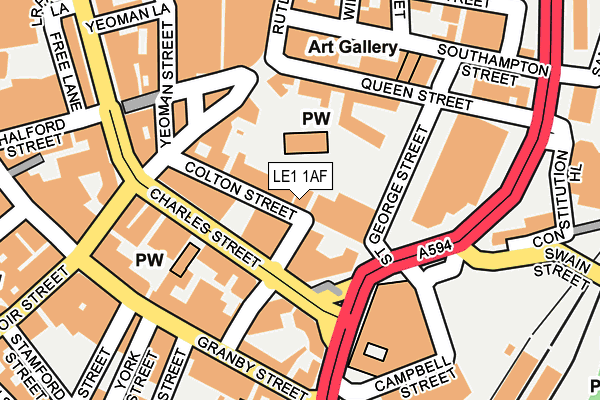 LE1 1AF map - OS OpenMap – Local (Ordnance Survey)