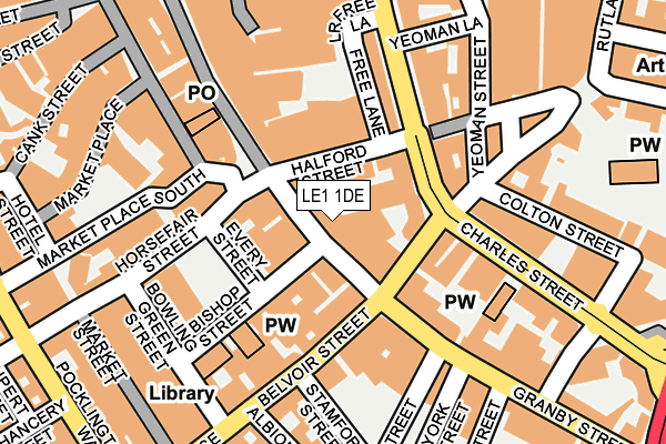 LE1 1DE map - OS OpenMap – Local (Ordnance Survey)