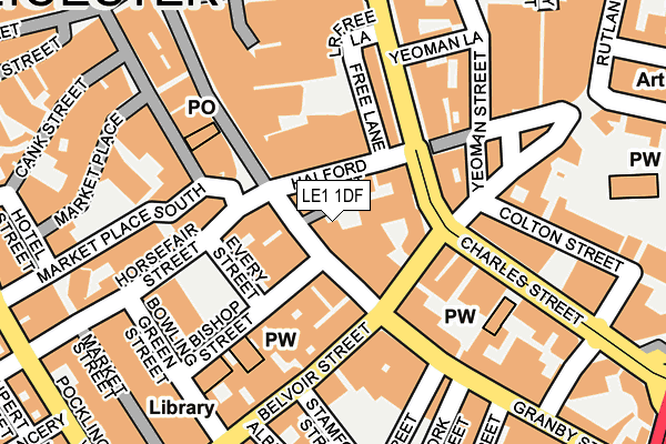 LE1 1DF map - OS OpenMap – Local (Ordnance Survey)