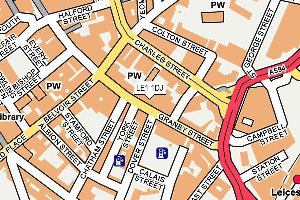 LE1 1DJ map - OS OpenMap – Local (Ordnance Survey)