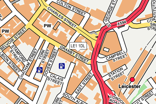 LE1 1DL map - OS OpenMap – Local (Ordnance Survey)
