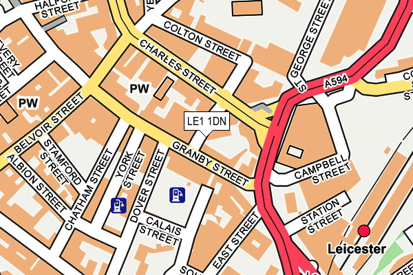 LE1 1DN map - OS OpenMap – Local (Ordnance Survey)