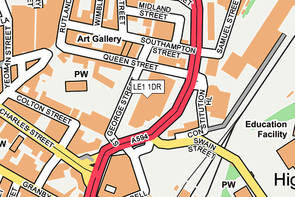 LE1 1DR map - OS OpenMap – Local (Ordnance Survey)