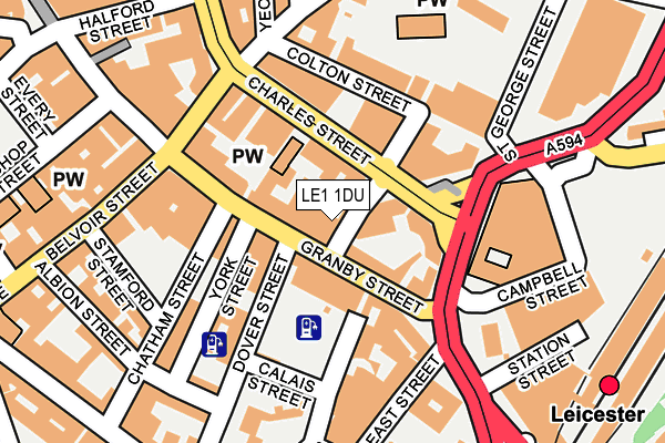 LE1 1DU map - OS OpenMap – Local (Ordnance Survey)